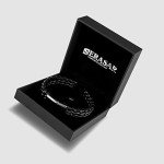 Men's Black Leather Braided Bracelet with Gift Box