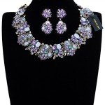 Purple Vintage Crystal Statement Jewelry Set for Women