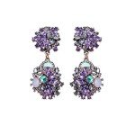 Purple Vintage Crystal Statement Jewelry Set for Women