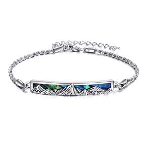 Sterling Silver Abalone Mountain Cuff Bracelets