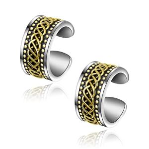 Gothic Celtic Knot Adjustable Sterling Silver Ear Cuffs