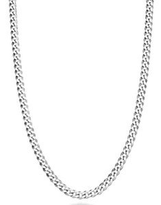 Italian 925 Sterling Silver Diamond Cut Curb Necklace