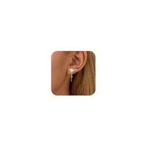 Sterling Silver Flower CZ Ear Cuffs for Women