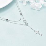 Infinity Cross Layered 925 Sterling Silver Necklace