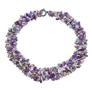 Purple Amethyst Chunky Cluster Statement Necklace