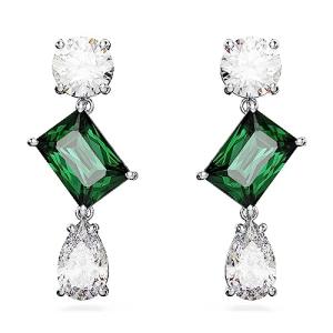 Swarovski Mesmera Green and Clear Drop Earrings