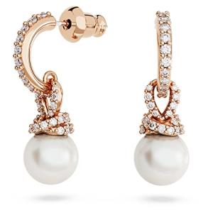 Swarovski Pearl Drop Earrings in Rose Gold
