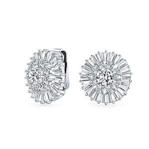 Bridal CZ Pave Clip-On Earrings for Non-Pierced Ears