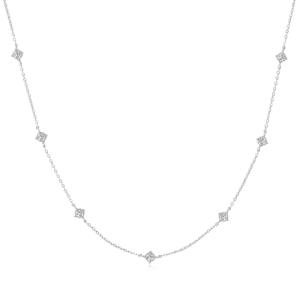 Dainty Moissanite Necklace in 925 Sterling Silver