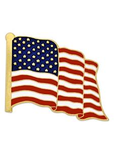 Patriotic American Flag Gold Plated Lapel Pin