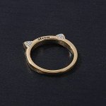 10k Yellow Gold Diamond Cat Ears Fashion Ring