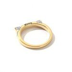 10k Yellow Gold Diamond Cat Ears Fashion Ring