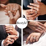 Men's Silver Wedding Band with Cubic Zirconia