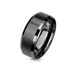 Custom Engraved Matte Gunmetal Tungsten Ring