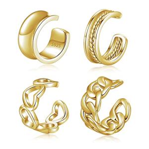 Adjustable 18k Gold Plated Ear Cuffs for Women