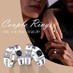 Men's Silver Wedding Band with Cubic Zirconia