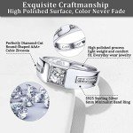 Men's Silver Wedding Band with Cubic Zirconia