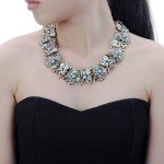 Vintage Crystal Rhinestone Choker Necklace and Earring Set