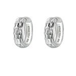 Diamond-Cut Sterling Silver Huggie Hoop Earrings