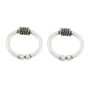 Adjustable Braided Sterling Silver Hoop Earrings