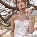 Elegant Austrian Crystal Pearl Vintage Wedding Jewelry Set