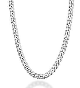 Miabella 24" Diamond Cut Cuban Link Necklace