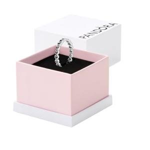 PANDORA Stackable Band of Hearts Ring, Size 7.5