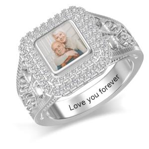 Personalized 925 Sterling Silver Photo Rings