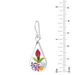 Sterling Silver Flower Teardrop Earrings for Everyday Wear