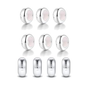 10-Pack Sterling Silver Spacer Beads for Charms