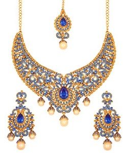 Royal Blue Bollywood Statement Necklace Set
