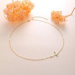 S925 Sterling Silver Sideways Cross Choker Necklace