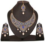 Royal Blue Bollywood Statement Necklace Set