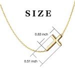 S925 Sterling Silver Sideways Cross Choker Necklace