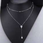 Teardrop Layered S925 Silver Choker Necklace