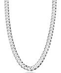 Miabella 7mm Diamond Cut Cuban Link Chain Necklace