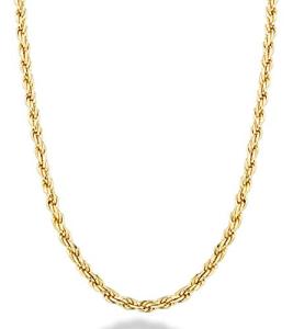 Italian 18K Gold over Sterling Silver Rope Necklace