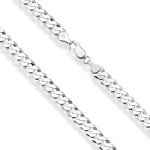 Miabella 7mm Diamond Cut Cuban Link Chain Necklace