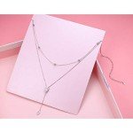 Teardrop Layered S925 Silver Choker Necklace