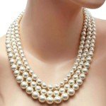 Layered Gold Pearl Choker Necklace and Earring Set