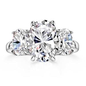 Michooyel S925 Oval Cut 3-Stone Engagement Ring