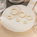 14K Gold Diamond Huggie Hoop Earrings for Women