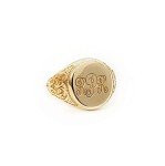 Personalized Solid Gold Oval Signet Ring