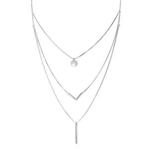 S925 Sterling Silver Triple Layer Choker Necklace