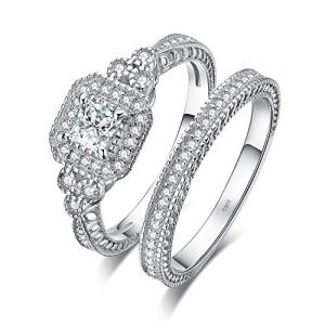 Elegant 14K Gold Plated Wedding and Engagement Ring Set