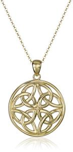 18k Gold Plated Celtic Trinity Knot Pendant Necklace