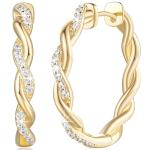 14K Gold Twisted Hoop Earrings for Women