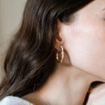 14K Gold Twisted Hoop Earrings for Women