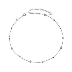 Sterling Silver Choker Necklace with Pendant Disc