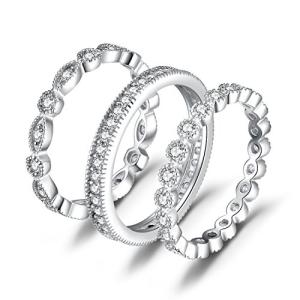 14K Gold Plated Sterling Silver Stackable Rings Set
